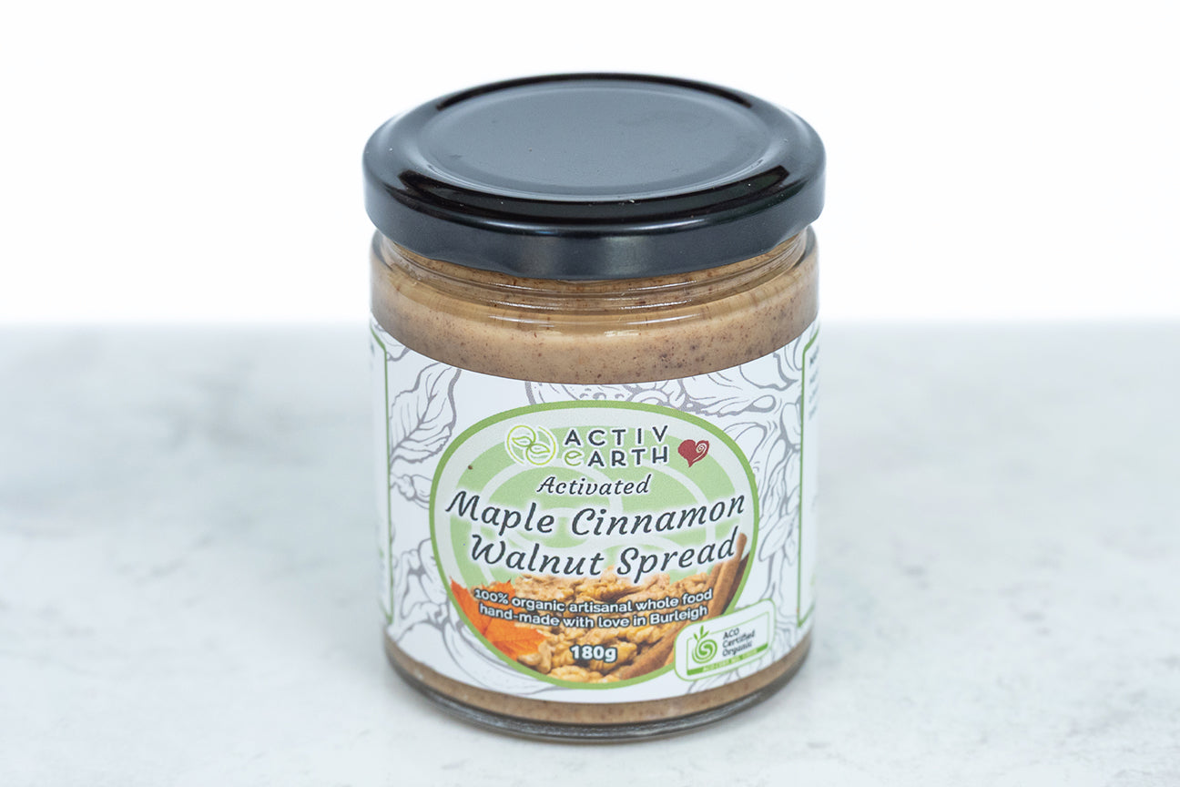 Stone Ground Organic Activated Maple Cinnamon Walnut Butter