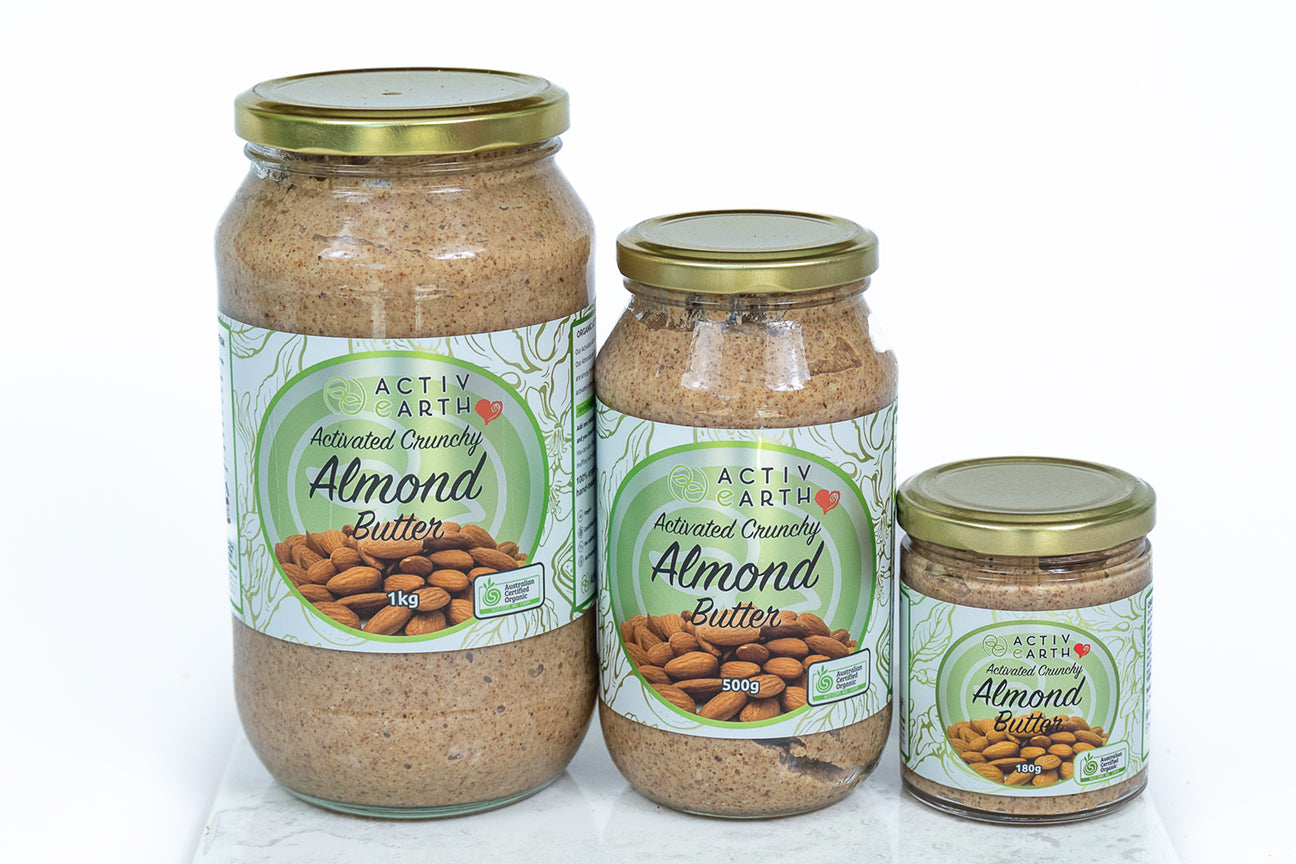 Stone Ground Organic Activated Almond Butter - Crunchy