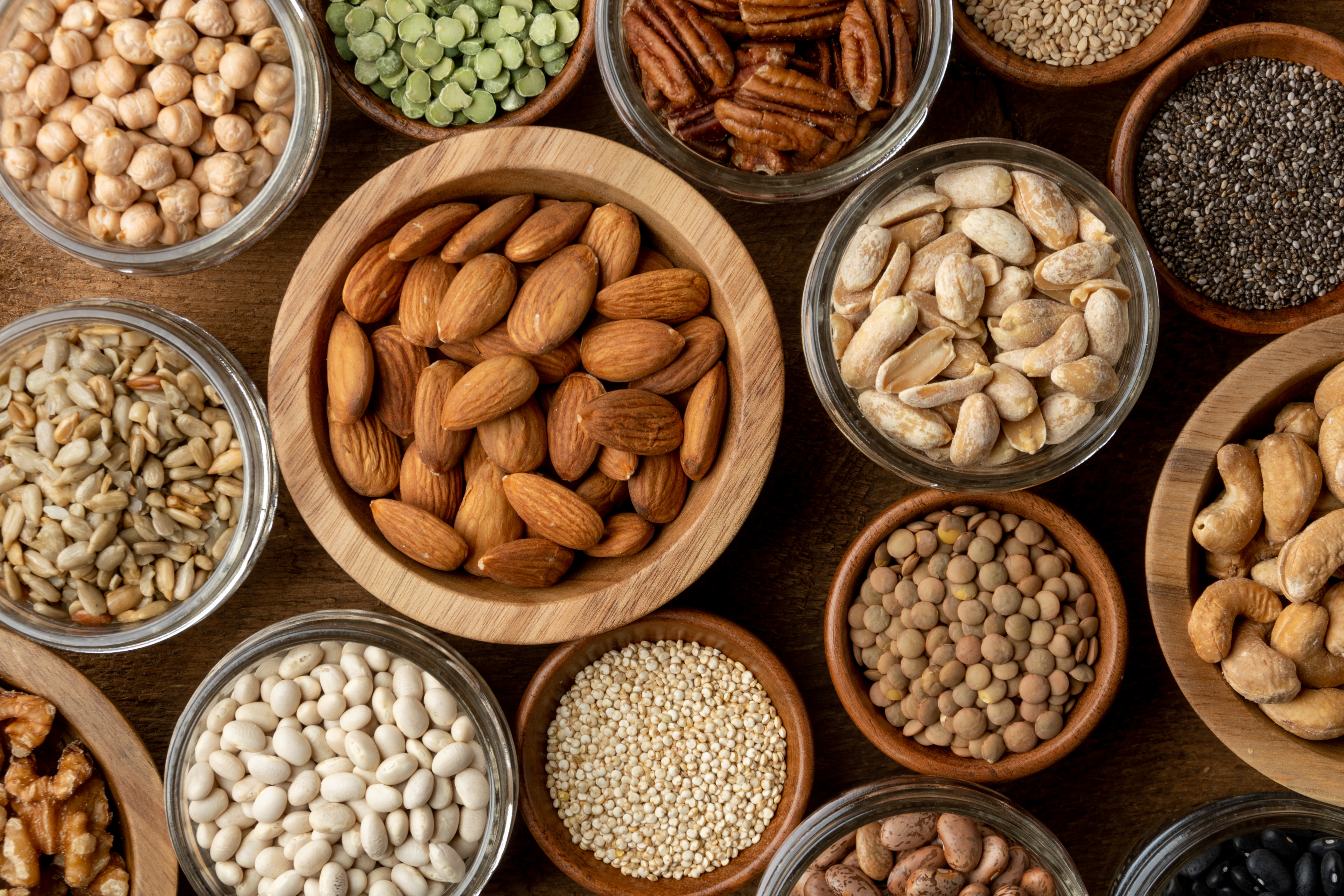Healthy Nuts, Seeds And Legumes (beans)